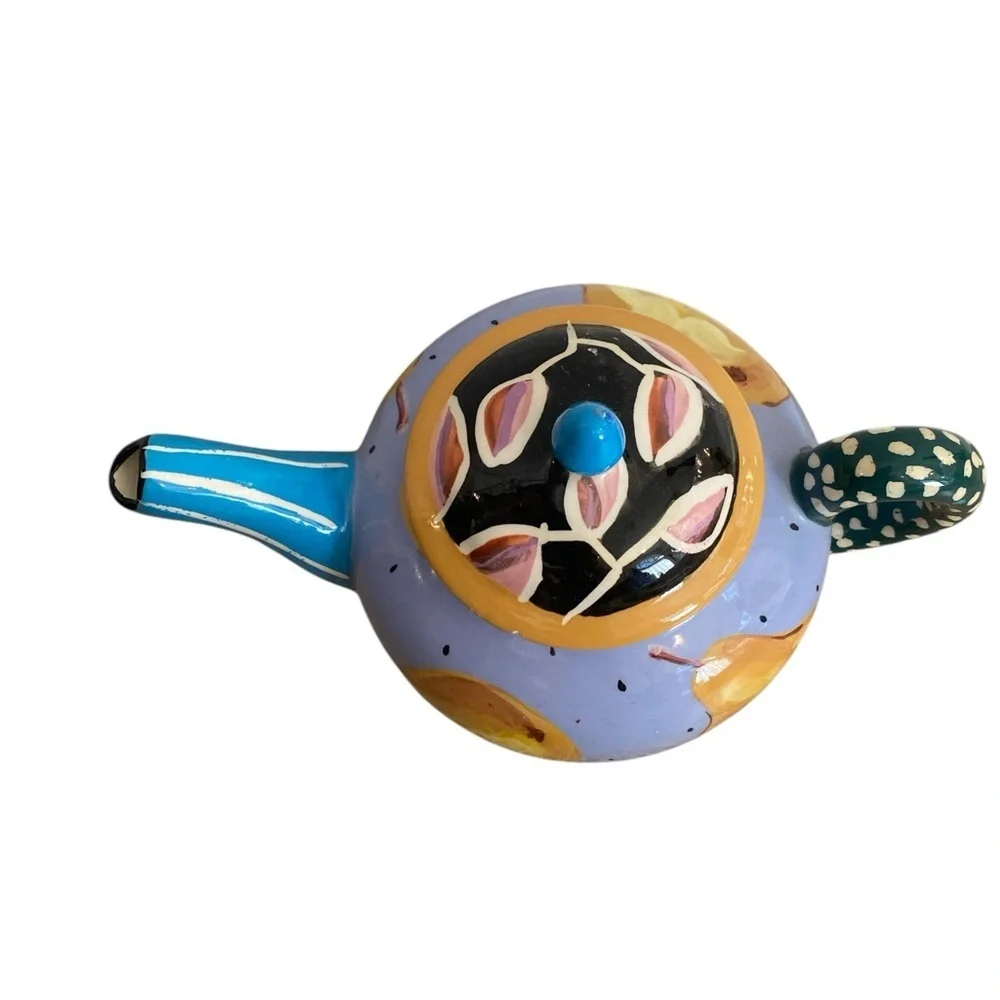 Droll Designs Abstract Painted Teapot Pear design